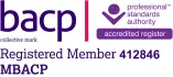 BACP Registered Member logo, membership number 412846