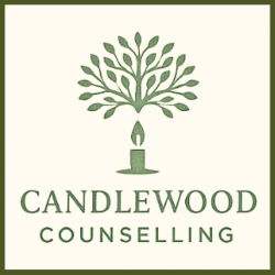 Candlewood counselling logo candle and tree