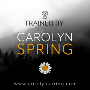 Professional counselling Trained by Carolyn spring badge