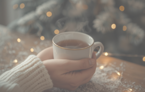 hands holding cup calming christmas stress in newton abbot